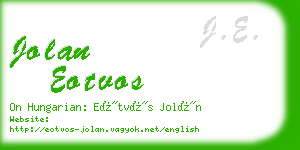 jolan eotvos business card